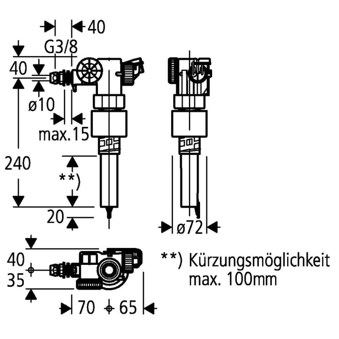 Potinkamā rāmja ūdens piepildīšanas mehānisms GROHE 43537000