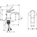 Смеситель для раковины с донным клапаном HANSGROHE Vivenis 80, 75010000