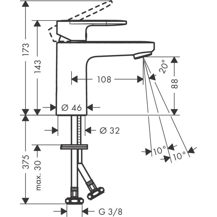 HANSGROHE Vernis Blend 100 faucet, chrome, 71580000