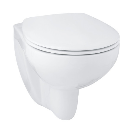 GROHE Bau Ceramic Rimless wall-mounted toilet with slim soft close lid