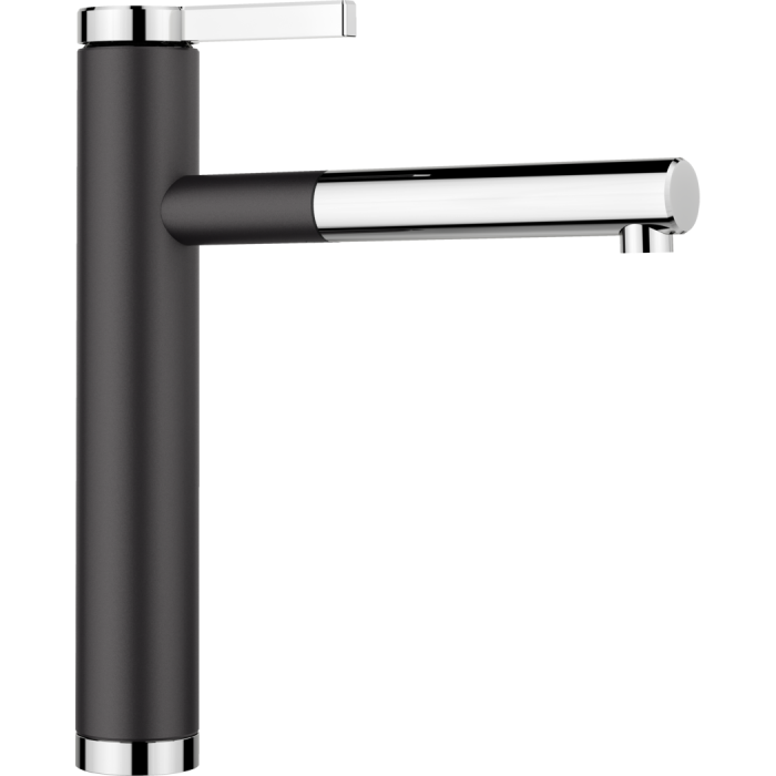 Смеситель для кухни (раковины) с выдвижным шлангом BLANCO Linee-S, черный / хромированный