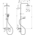 Termostatiska dušas sistēma HANSGROHE Vernis Shape 230, hroms, 26286000