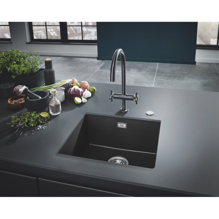 Композитная мойка GROHE K700U 610x460 мм гранит черный, 31655AP0