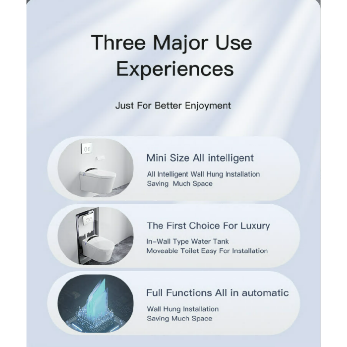 Hanging toilet with bidet function TECE (10 in 1) SET1 Rimless with seat and lid included with a concealed frame and button