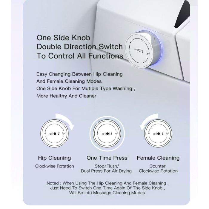 Hanging toilet with bidet function TECE (10 in 1) SET2 Rimless with soft-closing lid and concealed frame with button