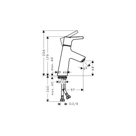 Izlietnes jaucējkrāns HANSGROHE Talis S 80 CoolStart, 72014000