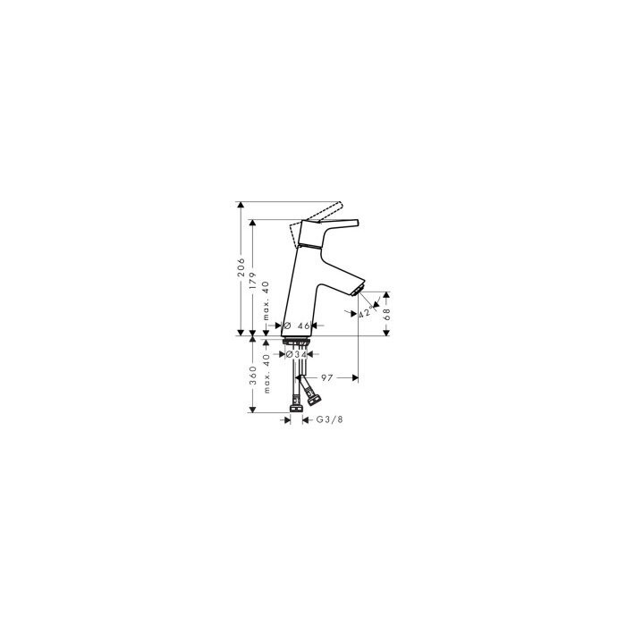 Izlietnes jaucējkrāns HANSGROHE Talis S 80 CoolStart, 72014000