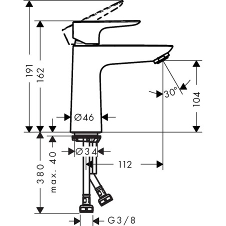 Смеситель для раковины HANSGROHE Talis E 110, 71712990