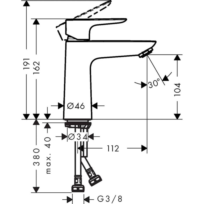 Смеситель для раковины HANSGROHE Talis E 110, 71712990