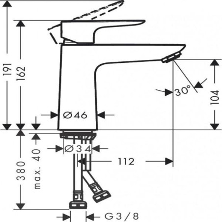 HANSGROHE Talis E 110 Basin Mixer, 71712140