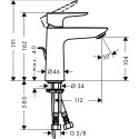 Izlietnes jaucējkrāns ar apakšējo vārstu HANSGROHE Talis E 110, 71710700