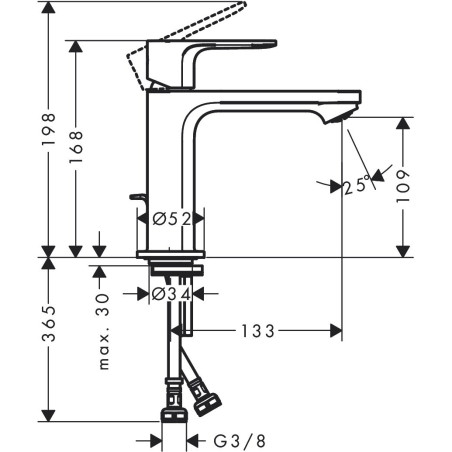 Sink mixer with bottom valve HANSGROHE Reblis E 110, 72559670