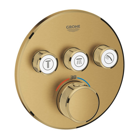 Potinkinis termostatiskais dušš maisītājs GROHE Grohtherm SmartControl 3 izejas, brushed cool sunrice, 29121GN0