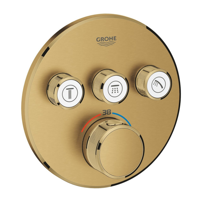 Potinkinis termostatiskais dušš maisītājs GROHE Grohtherm SmartControl 3 izejas, brushed cool sunrice, 29121GN0