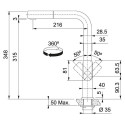 Kitchen (sink) faucet with pull-out hose FRANKE Mythos, 115.0547.853