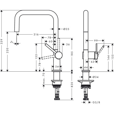 Virtuves (plautuves) maisītājs HANSGROHE Talis M54, 72806800