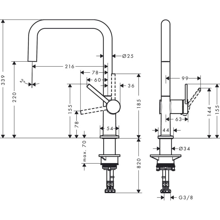 Virtuves (plautuves) maisītājs HANSGROHE Talis M54, 72806800