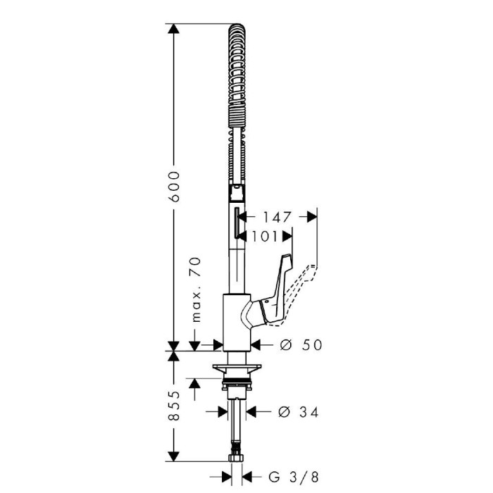 Virtuves (plautuves) maisītājs HANSGROHE Cento XXL Semi-Pro 2jet, 14806000