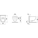 GROHE Solido concealed WC frame with black Even button, gasket with fittings (4 in 1) + LAUFEN Rimless wall-mounted unit s