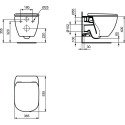 TECE concealed WC frame with black button Now the gasket is sturdy (4 in 1) + IDEAL STANDARD Tesi AquaBlade wall-mounted fixture