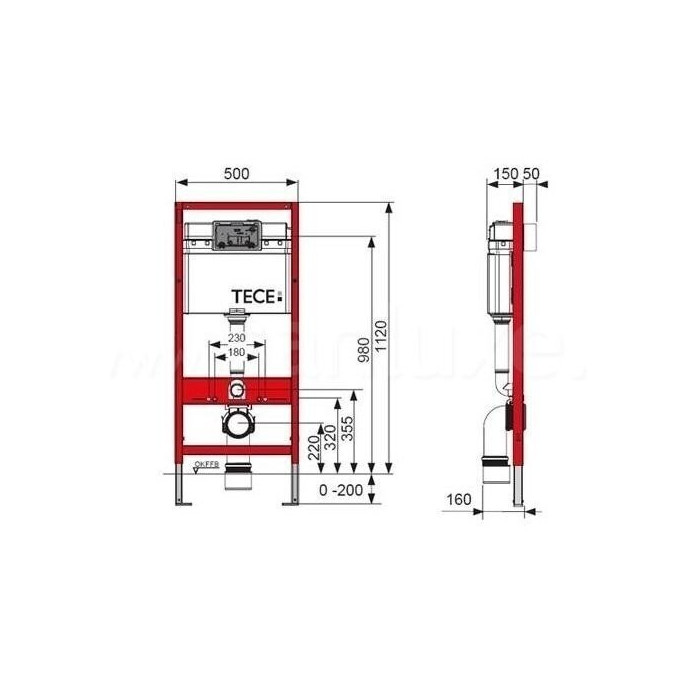 TECE concealed WC frame with black button Now the gasket is sturdy (4 in 1) + IDEAL STANDARD Tesi AquaBlade wall-mounted fixture