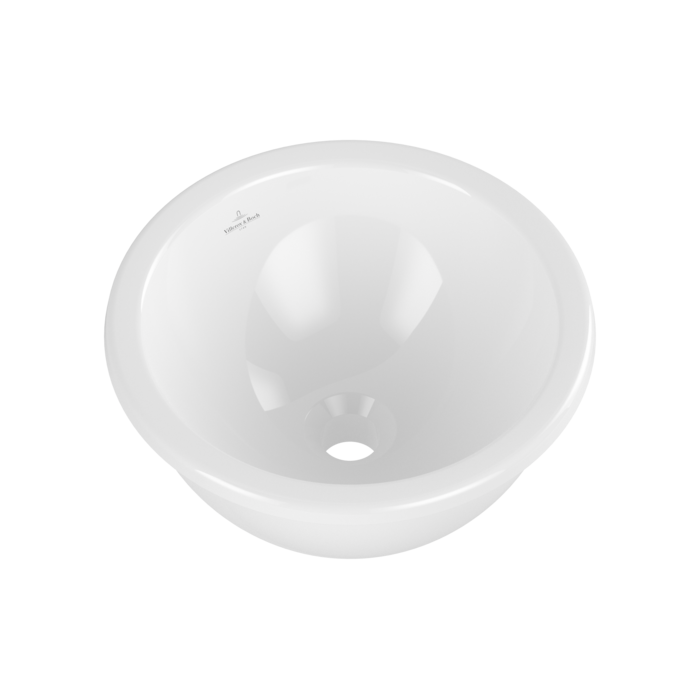 The sink VILLEROY & BOSH Loop & Friends 390 mm is installed under the countertop.