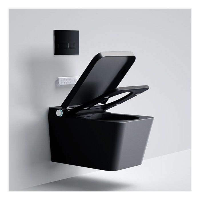 Pakabināms tualetes pods ar bidē funkciju Rimless ar sēdekli un vāku 800