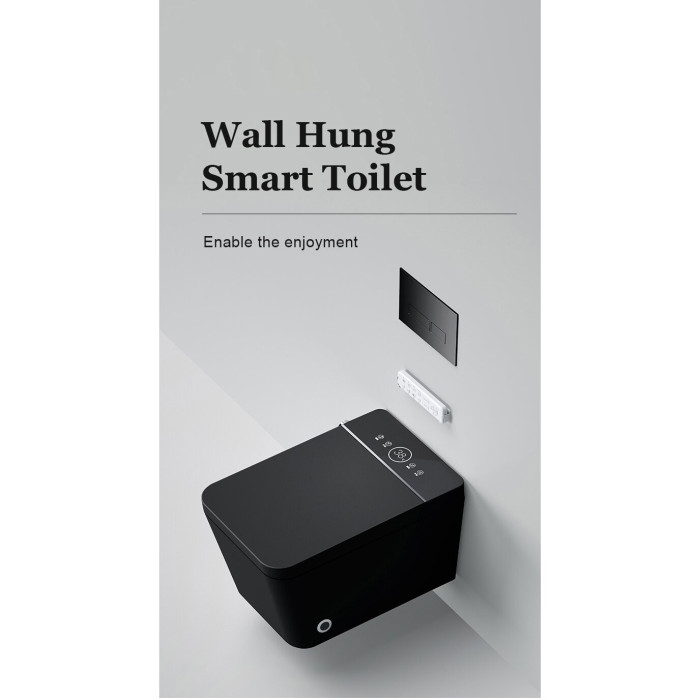 Hanging toilet with bidet function Rimless with seat and cover 800