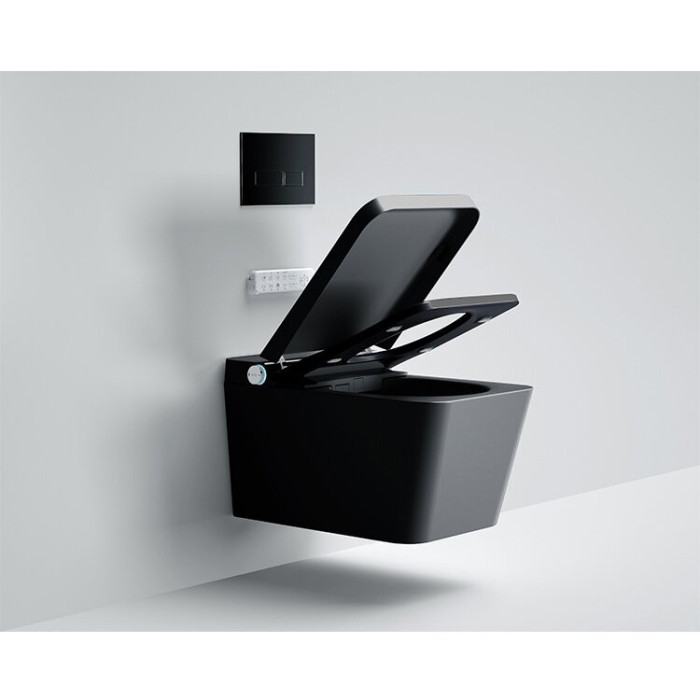 Hanging toilet with bidet function Rimless with seat and cover 800
