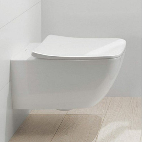 Подвесной унитаз VILLEROY & BOCH Venticello DirectFlush с тонким (узким) сиденьем с плавным закрыванием, покрытие Ceramic plus
