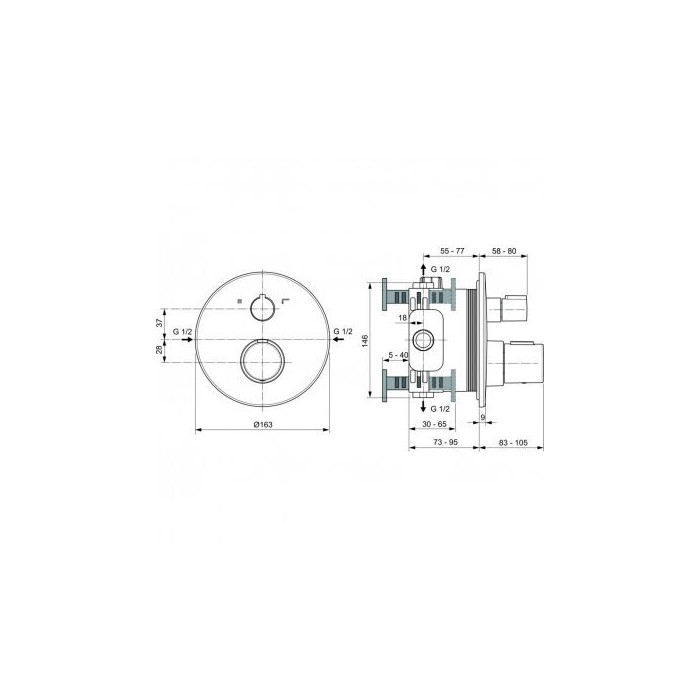 Termostatiskais elements IDEAL STANDARD CeraTherm, A5814XG