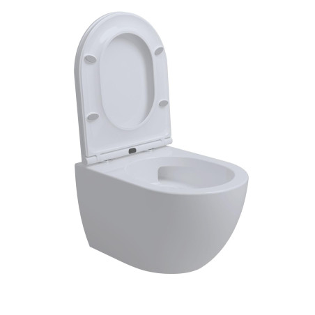 Pakabināms tualetes pods EU Round W8 Rimless Compact ar Soft close vāku