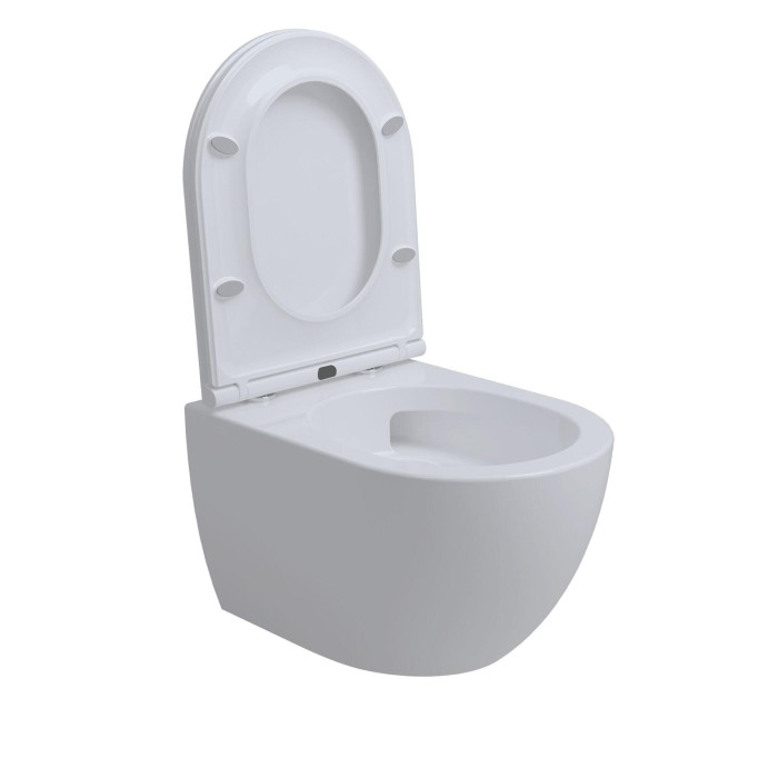 Подвесной унитаз EU Round W8 Rimless Compact с крышкой Soft close