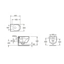 Pakabināms tualetes pods EU Round W8 Rimless Compact ar Soft close vāku