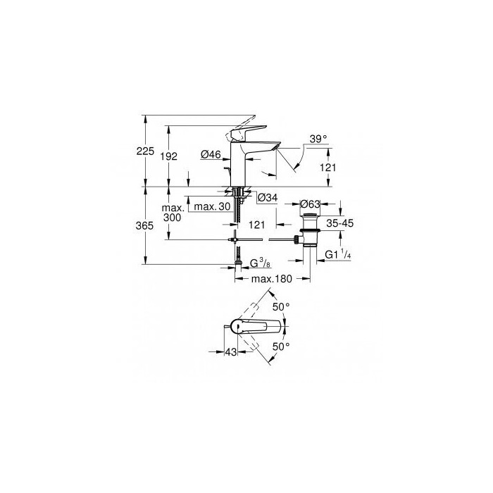 GROHE QuickFix Start M Basin Mixer, 23455002