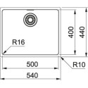 Stainless steel sink FRANKE MRX110-50 with a pop-up drain, 122.0531.808