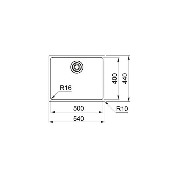 Stainless steel sink FRANKE MRX110-50 with a pop-up drain, 122.0531.808