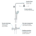 GROHE Euphoria 310 thermostatic bath-shower system with Euphoria 110 hand shower massage, 26075GN0