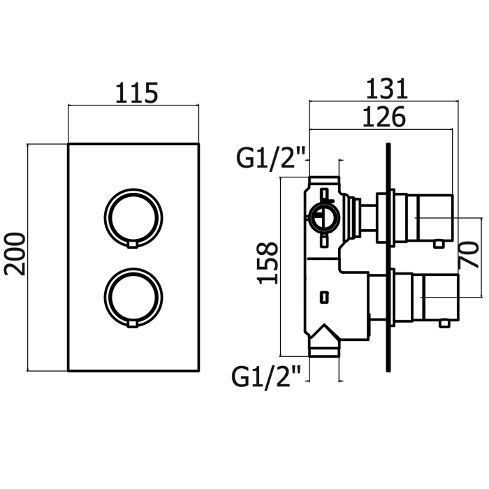 Termostatiskais elements 2 izejas MARINER TER5020-GM