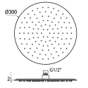 Stacionārā dušas galviņa MARINER 300 mm, WLS3178-GM