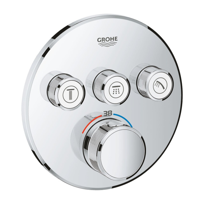 Встраиваемый термостатический смеситель для душа GROHE Grohtherm SmartControl на 3 выхода, хром, 29121000