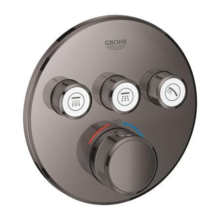 Built-in thermostatic shower mixer GROHE Grohtherm SmartControl 3 outlets, hard graphite, 29121A00