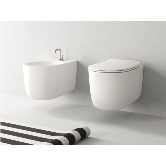 Hanging toilet KERASAN Nolita NoRim with soft-closing seat, 531401+539101