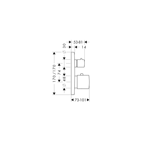 Thermostatic mixer AXOR Citterio M 2 functions, 34725000