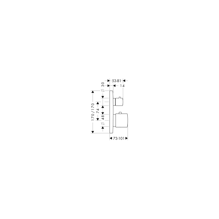 Thermostatic mixer AXOR Citterio M 2 functions, 34725000
