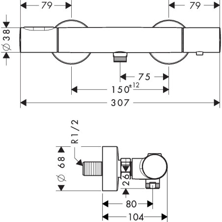 Termostatiskais maisītājs AXOR Citterio M, 34635000