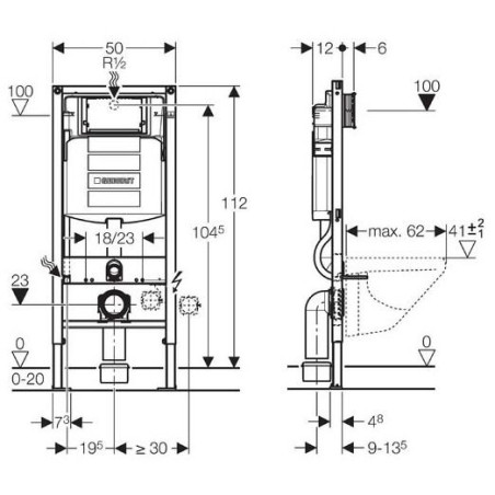 Potinkas WC rāmis GEBERIT Duofix Sigma New Sigma UP320, 111300005