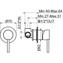 Viršējā daļa 3 izejām MARINER Logica SET1 GM