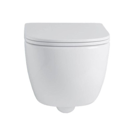 Hanging toilet NIC design Pin Rimless with soft-closing lid, 001709