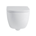 Hanging toilet NIC design Pin Rimless with soft-closing lid, 001709